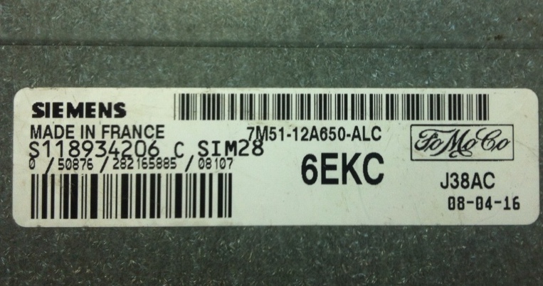 Блок Форд Siemens 6EKC 7M51-12A650-ALC