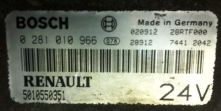 Блок RENAULT BOSCH 0281010966